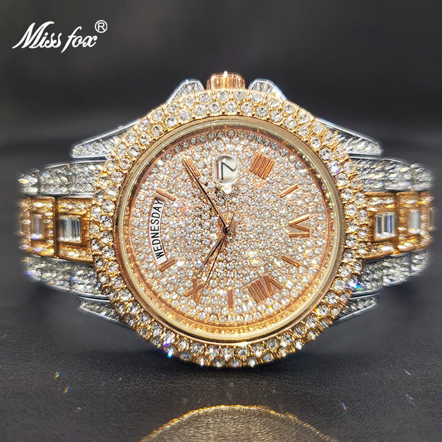 Men's 18k Gold-Plated Crystal Watch