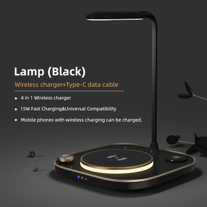 15w LED 3 In 1 Wireless Charger Lamp