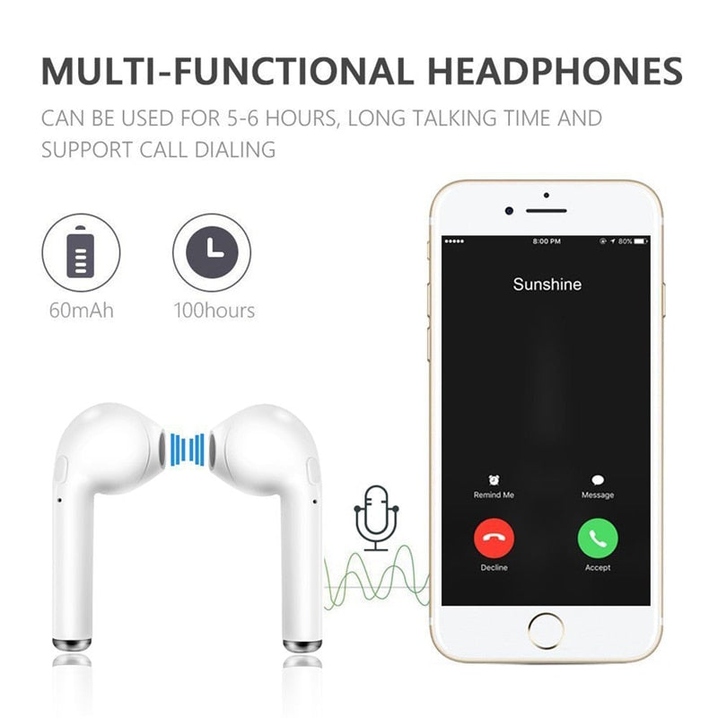 Bluetooth i7 sports headphones