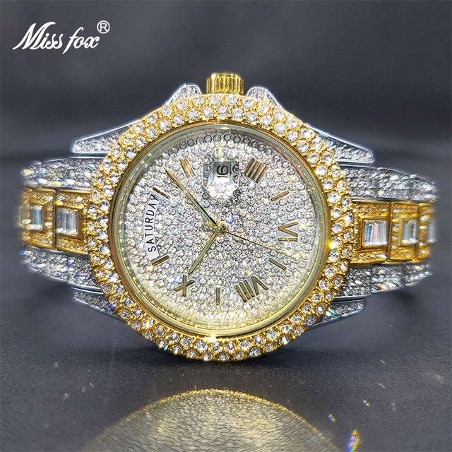 Men's 18k Gold-Plated Crystal Watch