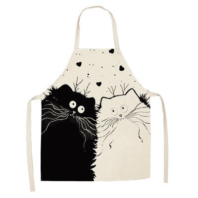 Cute Cat Print Kitchen Apron