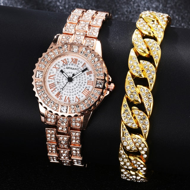 Crystal Watch and Bracelet Set