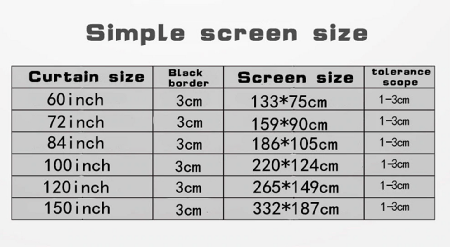 4K HD Portable Projector Screen