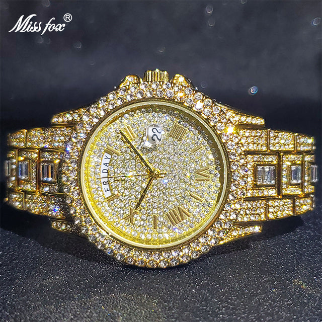 Men's 18k Gold-Plated Crystal Watch